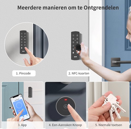 Lio Home Slim slot - Draadloos deurslot met keypad en gateway