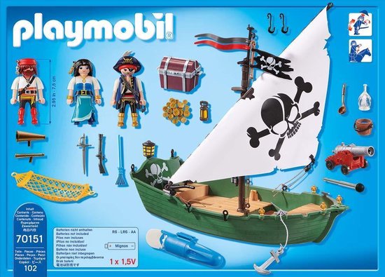 PLAYMOBIL Pirates Piratenschuit met onderwatermotor - 70151 | bol.com
