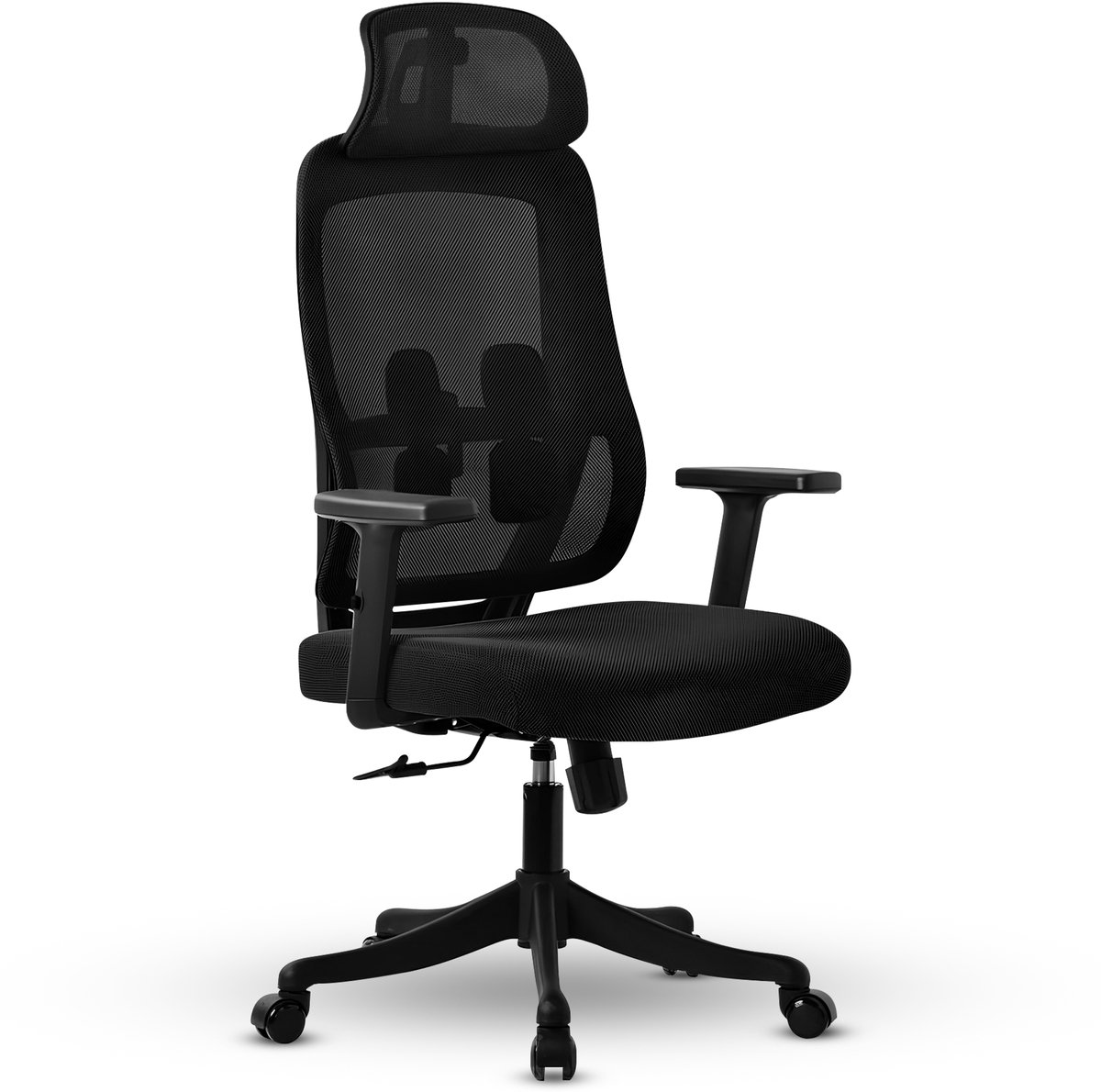 Bayt Ergonomische Bureaustoel - Office chair - Bureaustoel - Bureaustoel Volwassenen - Kantoorstoel - Verstelbaar - Hoofdsteun - Zwart - Bayt - €79,95