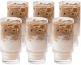 Verres "long drinks" côtelés Glozini - 350 ml - Empilables - 6 pièces - Verres à matcha