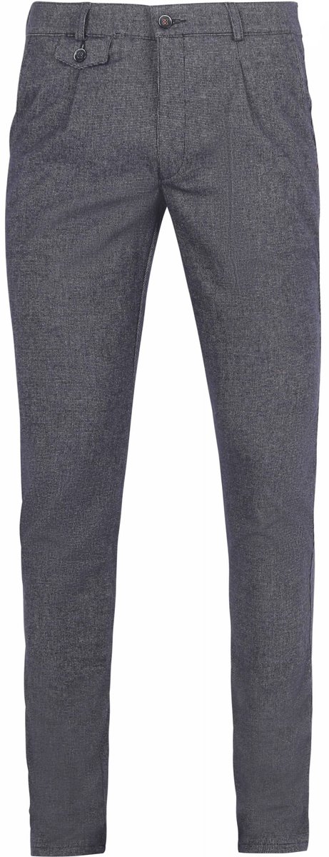 Suitable Chino broek Pico Pleat Donkerblauw (navy) - Maat 46 - Heren - Mannen broeken