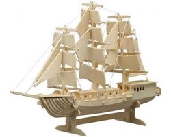 Pebaro houten bouwset zeilschip - creatief speelgoed bouwpakket.