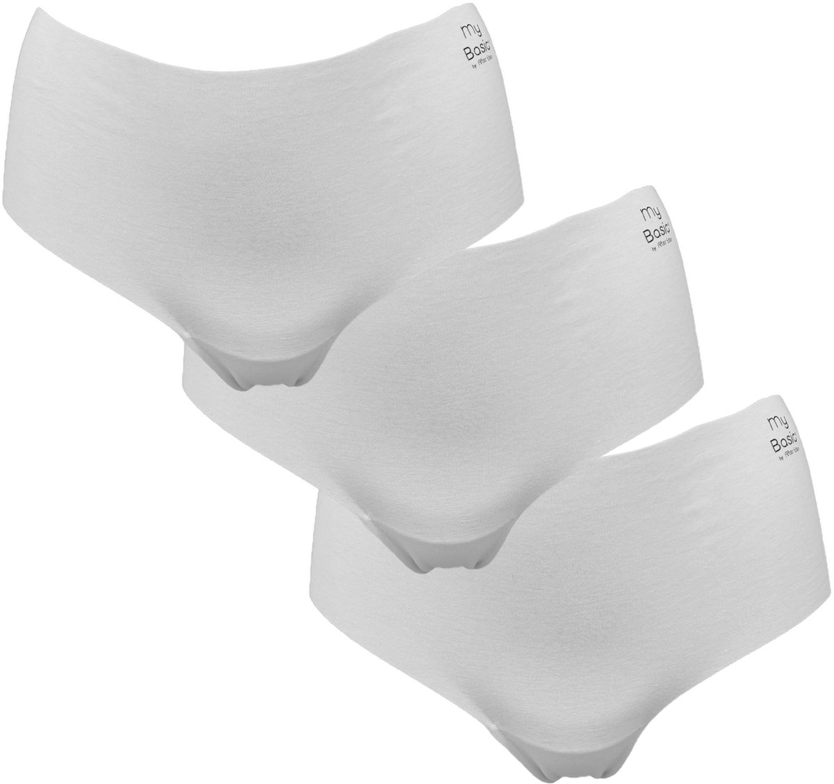 My Basic by After Eden - Free-cut hipster van biologisch katoen – Wit - 3-pack - Maat XXL