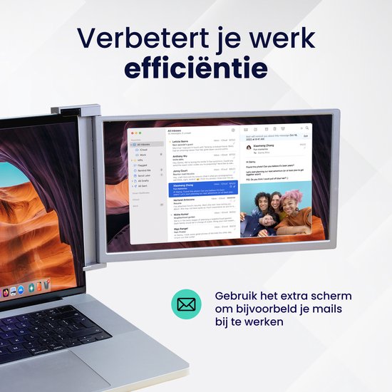 Écran Extra pour ordinateur portable Horivue - 14,1 pouces - Full HD - Avec Enceintes - Moniteur portable - Extension d'écran pour ordinateur portable portable - Convient aux Ordinateurs portables de 14 à 17 pouces