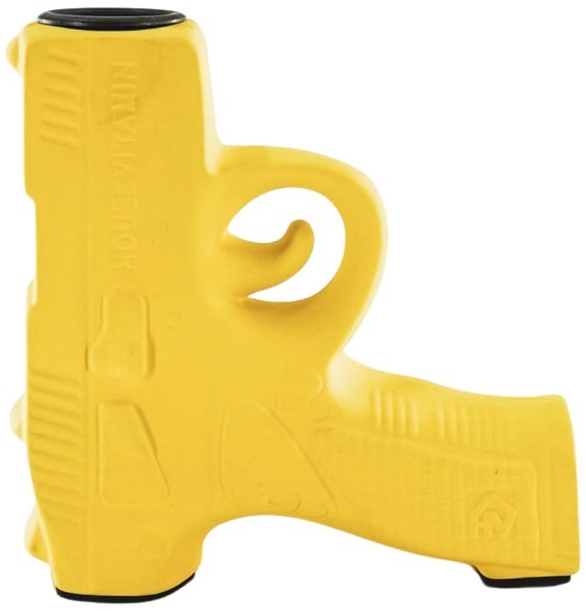 Housevitamin Kandelaar - Pistool Kaarshouder - Keramiek - 12x5x12 cm - Geel