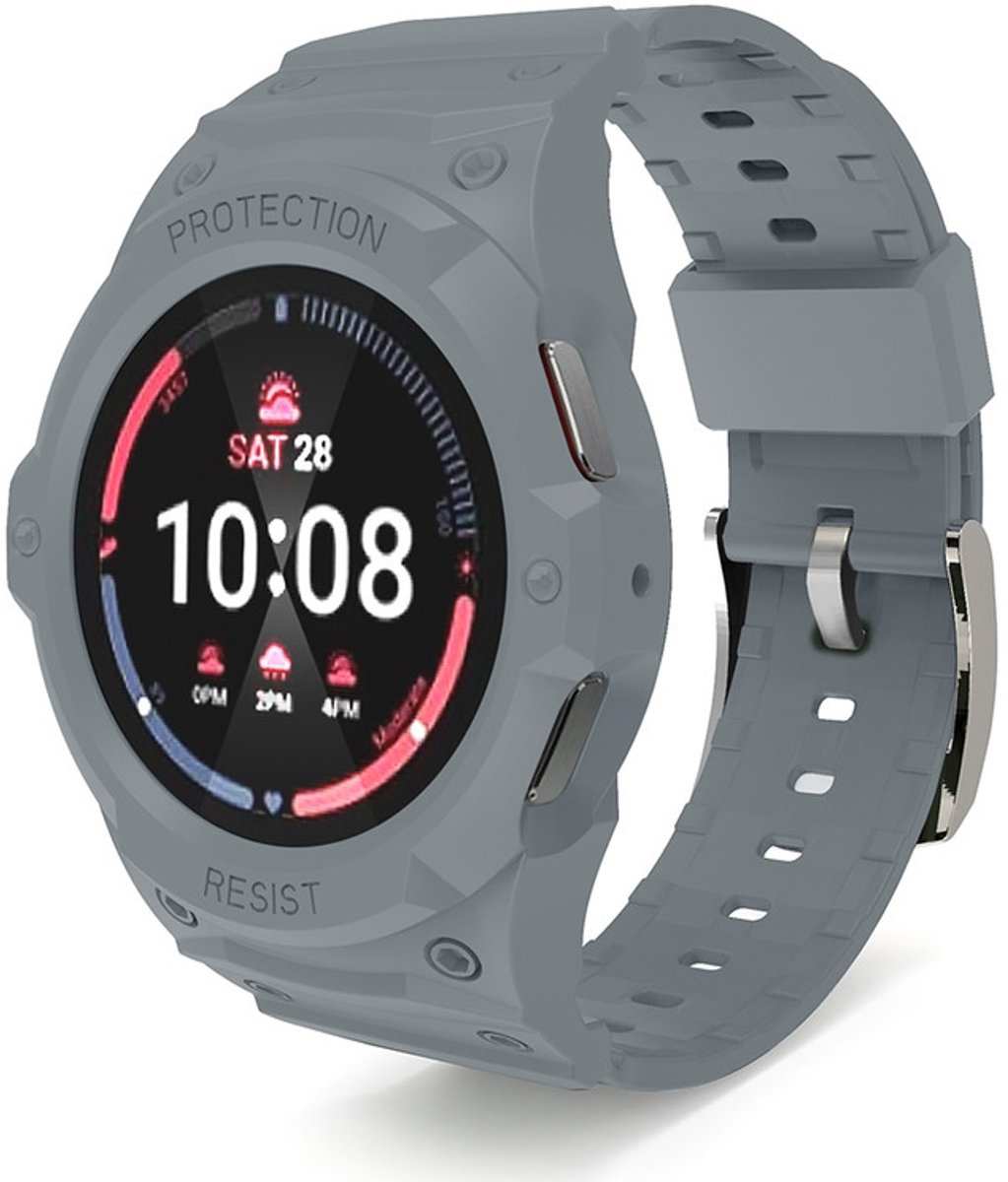 Bandje - met ingebouwde case - geschikt voor Samsung Galaxy Watch 7 (40 mm) - grijs
