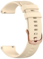 Siliconen bandje - geschikt voor Garmin Venu (2 Plus) / Venu SQ (2) / Vivomove (Style - Sport) / Vivoactive 3 / 5 / 6 / Forerunner 55 / 165 / 245 / 645 / 570 - 42mm - beige