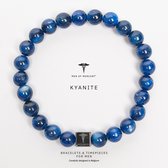 Men of Mercury - Edition Limited - Bracelet Kyanite homme - 20cm de circonférence - Pierres précieuses - Perles - Hommes
