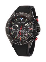 Nautica Nautica Gents Watch Quartz Analog Zwart Case: 100% Stainless Steel | Armband: 100% Silicone 48 NAPNSF202