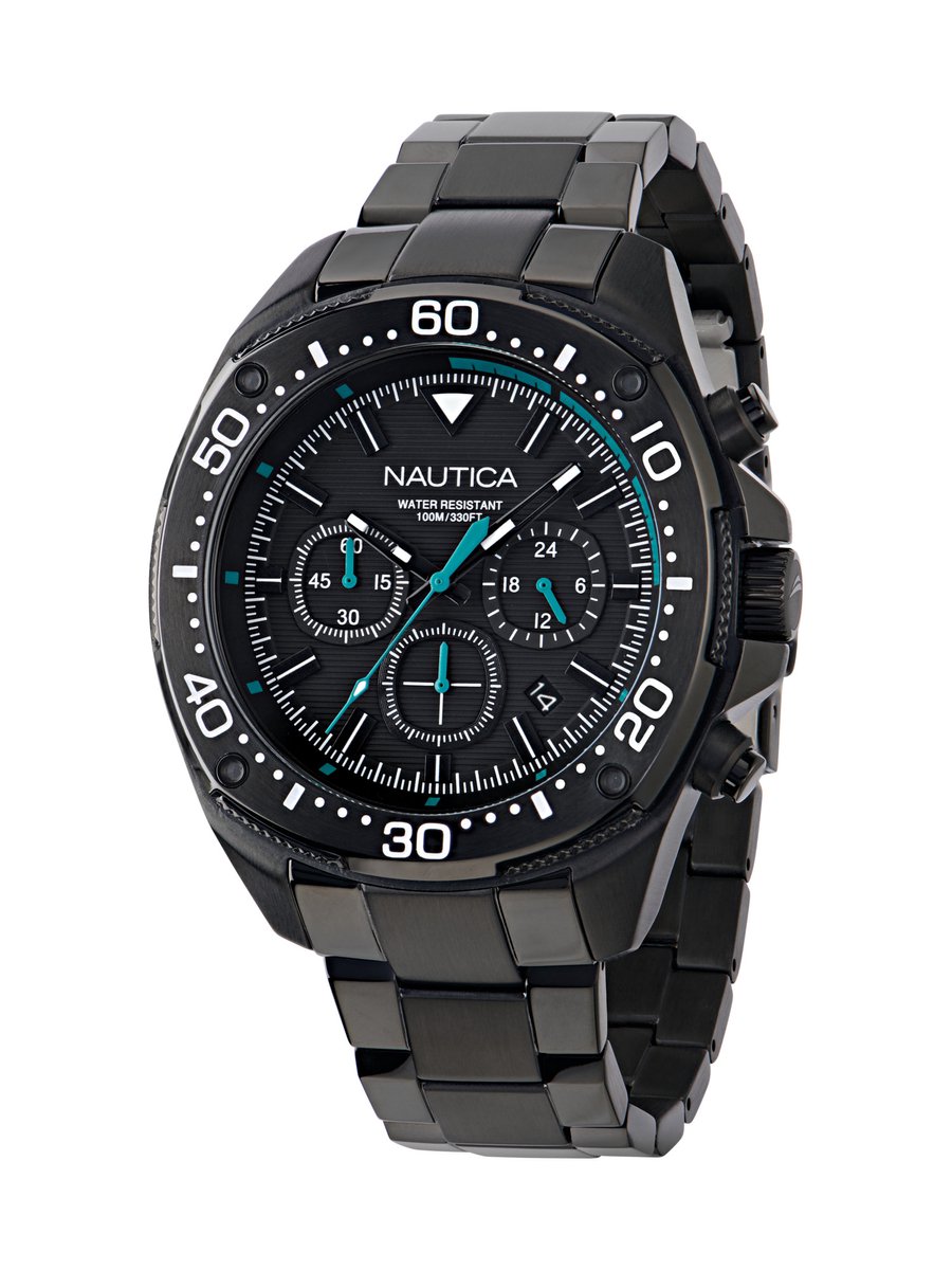 Nautica Nct Bluesail Analoog Horloge Zwart Case: 100% Stainless Steel | Armband: 100% Stainless Steel 46 mm NAPBSF406, NAPBSF407, NAPBSF408