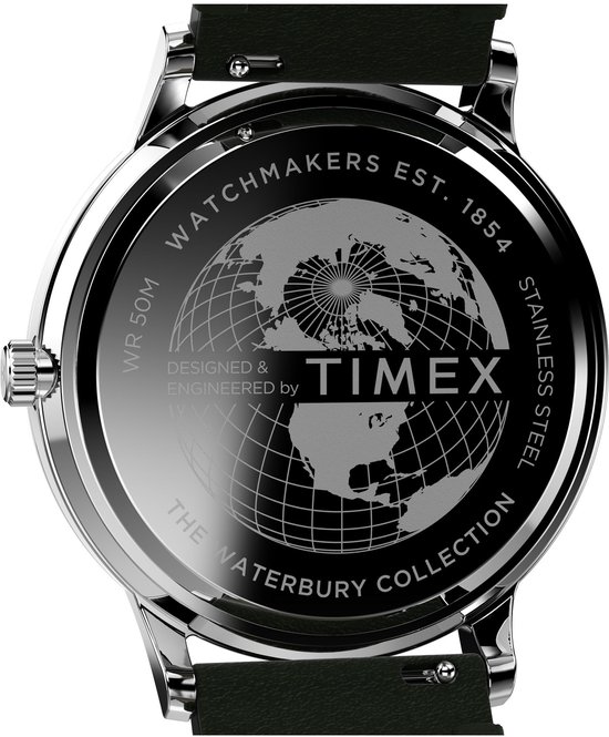 Montre analogique à quartz Classic Timex Waterbury Boîtier : 100 % acier inoxydable | Bracelet : 100% cuir 40 TW2W50500AJ