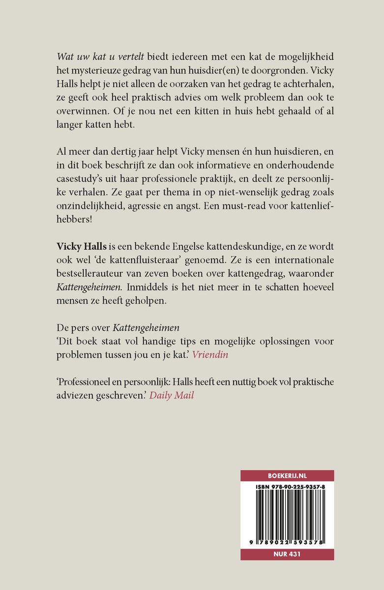 Wat uw kat u vertelt - back cover