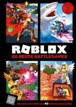 Roblox: De Beste Battle Games. Vier illustraties met Roblox-personages in gevechtsscènes.