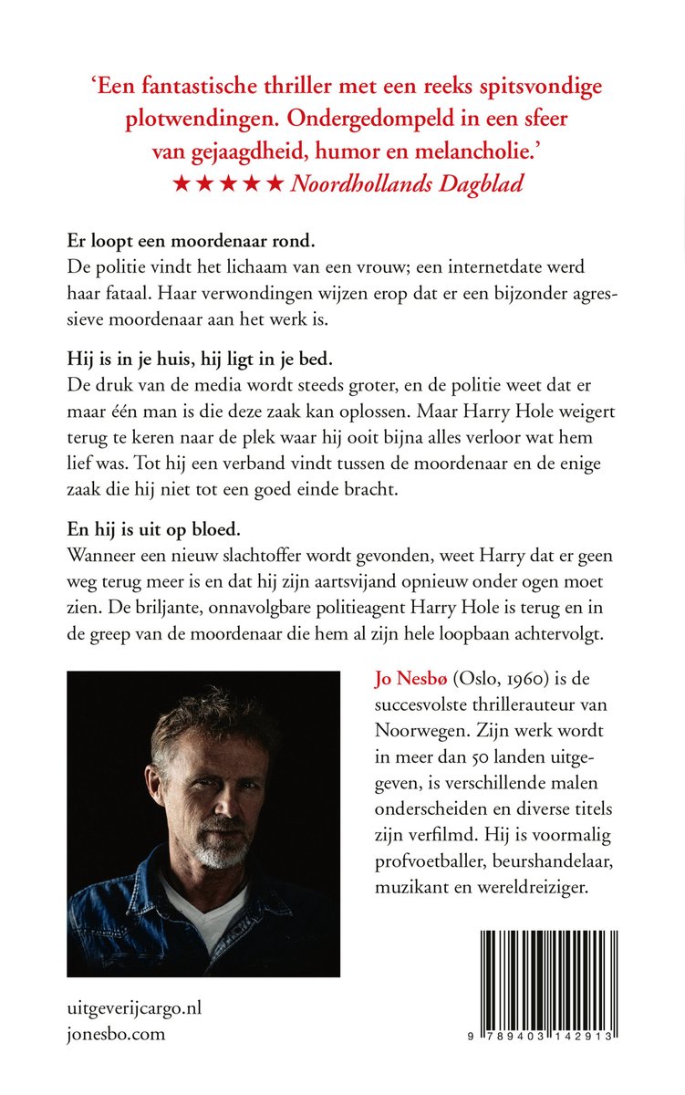 Harry Hole - De dorst - back cover