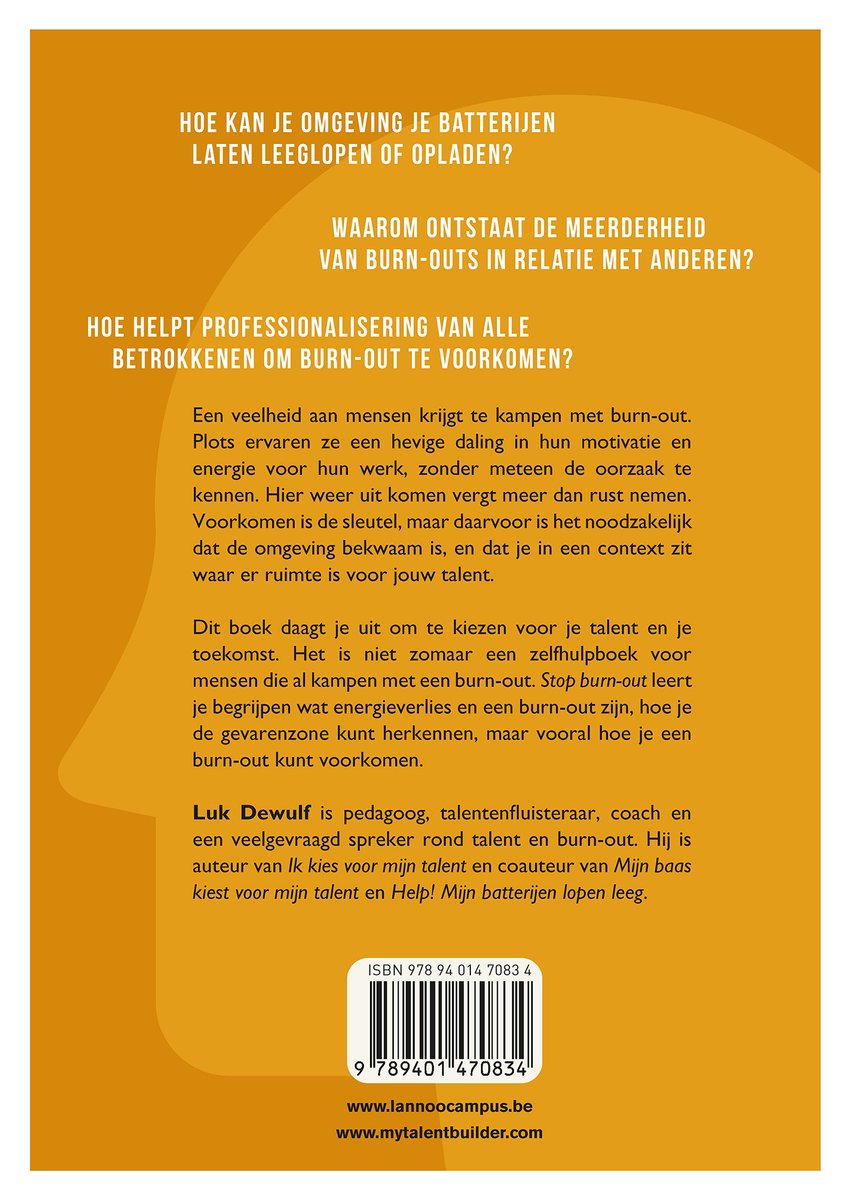 Stop burn-out - back cover