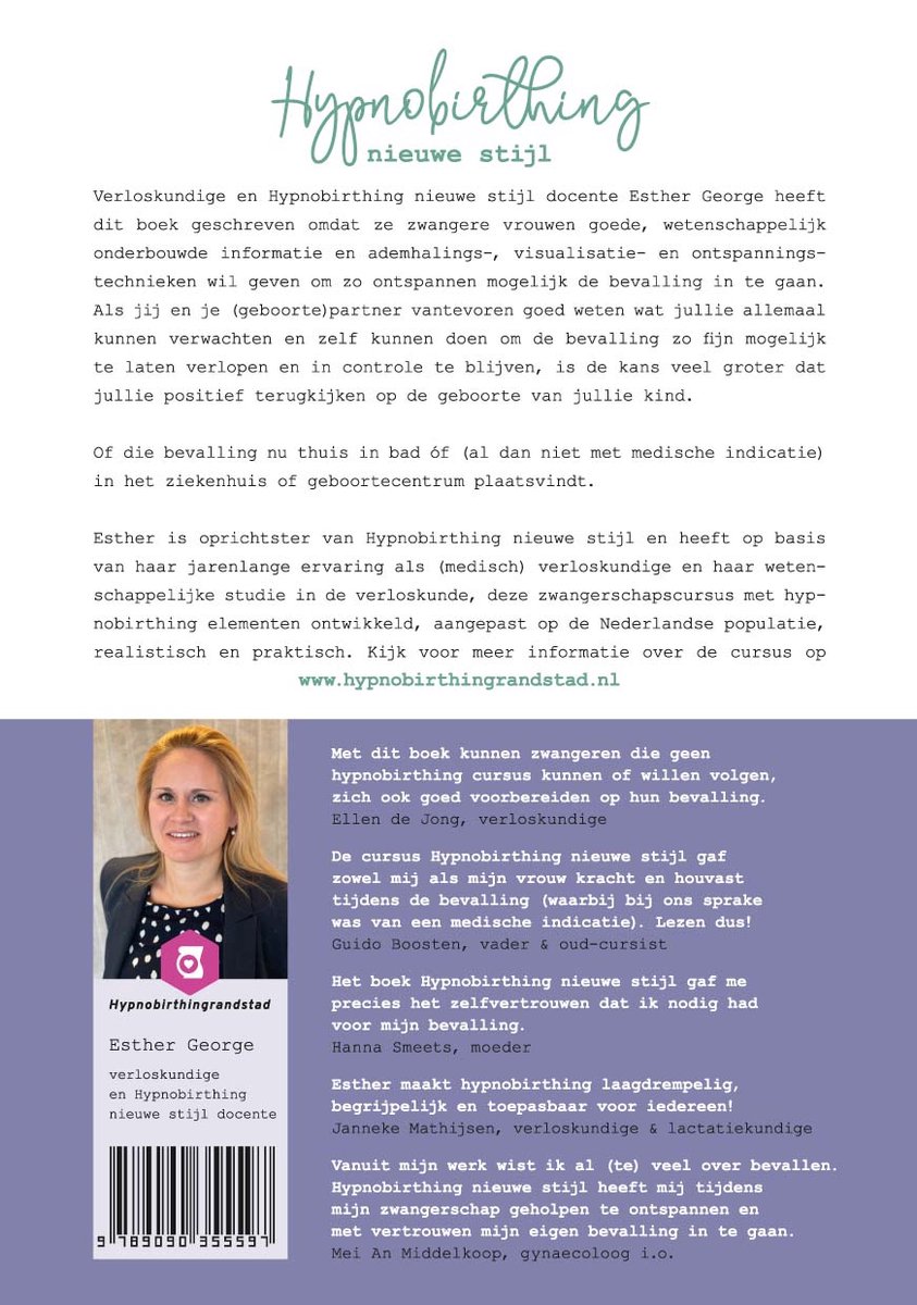 Hypnobirthing nieuwe stijl - back cover