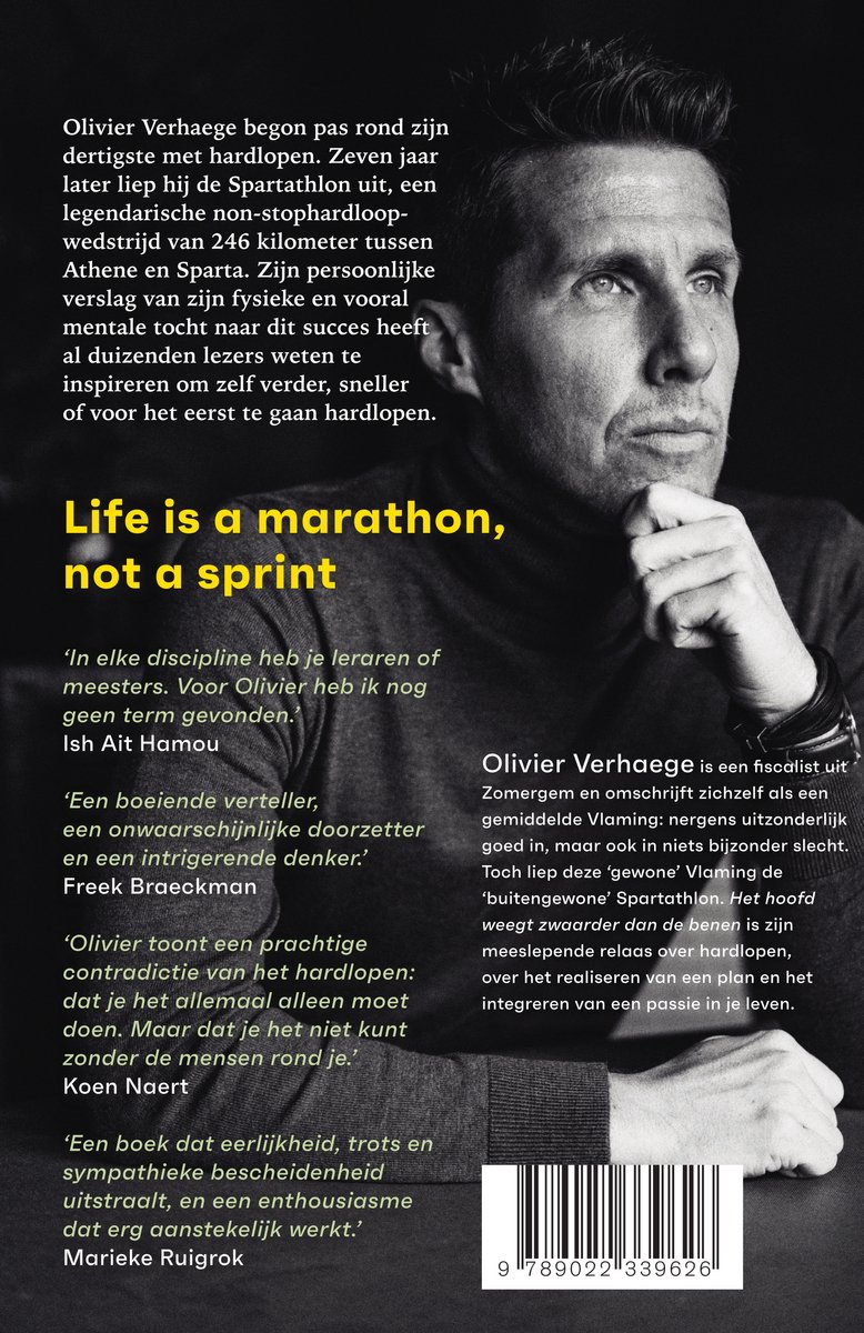 Het hoofd weegt zwaarder dan de benen - back cover