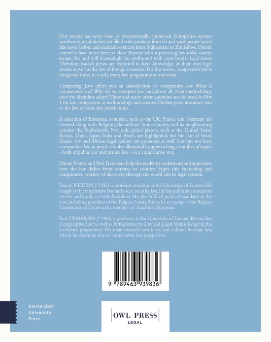 Comparing Law | 9789463939836 | Danny Pieters | Boeken | bol