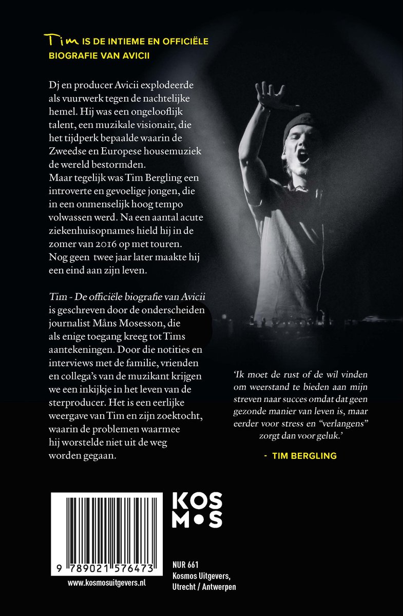 Tim-De officiële biografie van Avicii - back cover