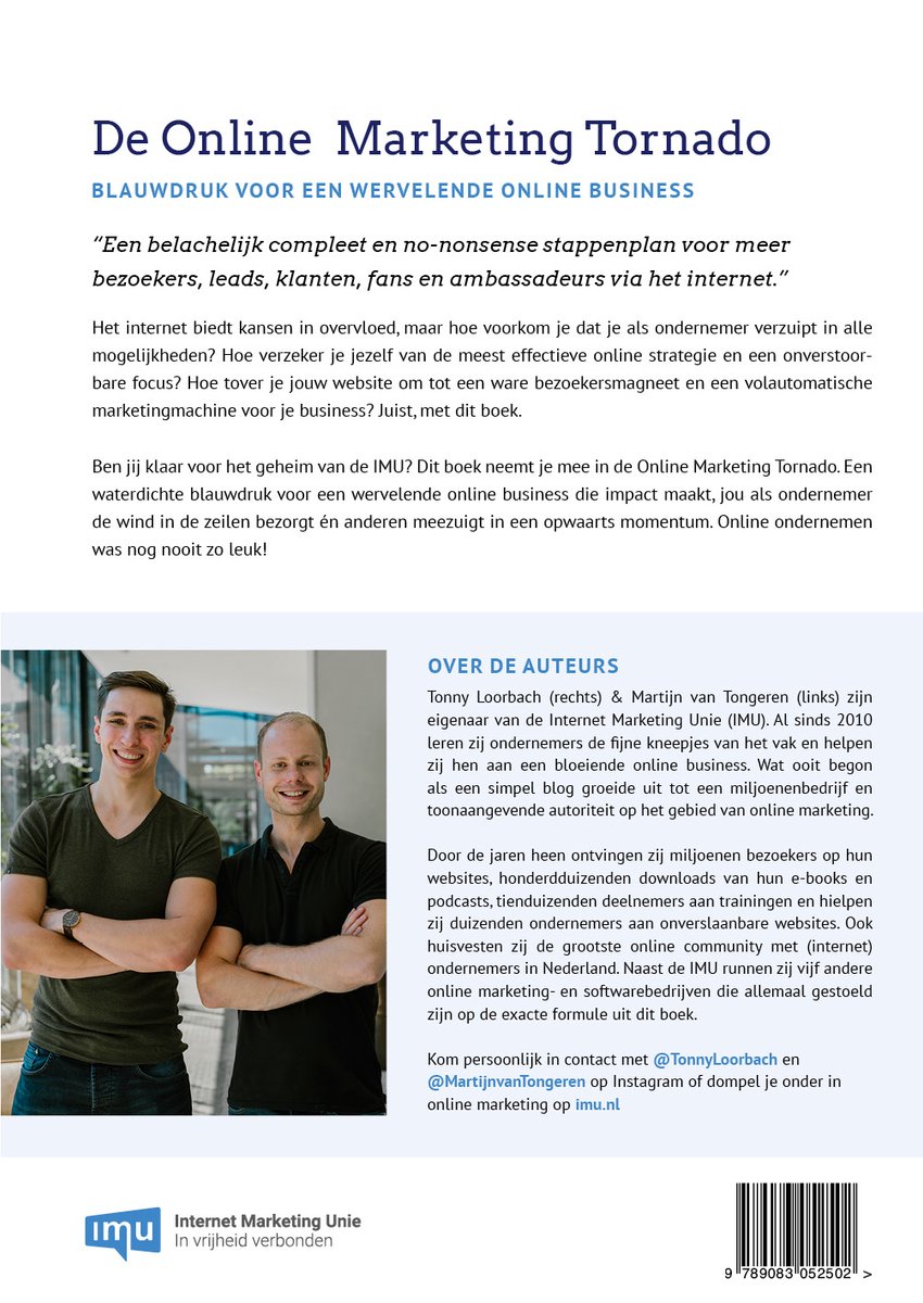 De Online Marketing Tornado - back cover