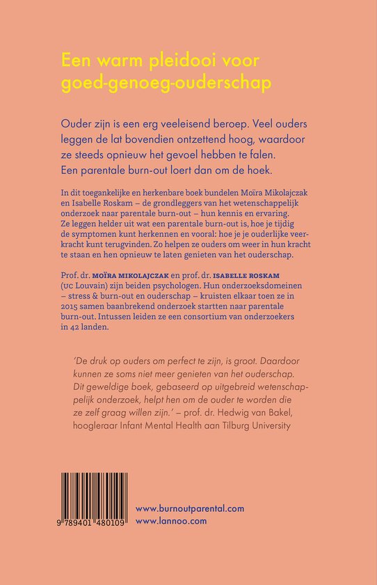 Boekomslag met tekst 'Een warm pleidooi voor goed-genoeg-ouderschap' en een barcode.
