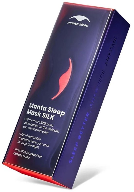 Manta Silk Mask 100% verduisterend zijden slaapmasker, 22