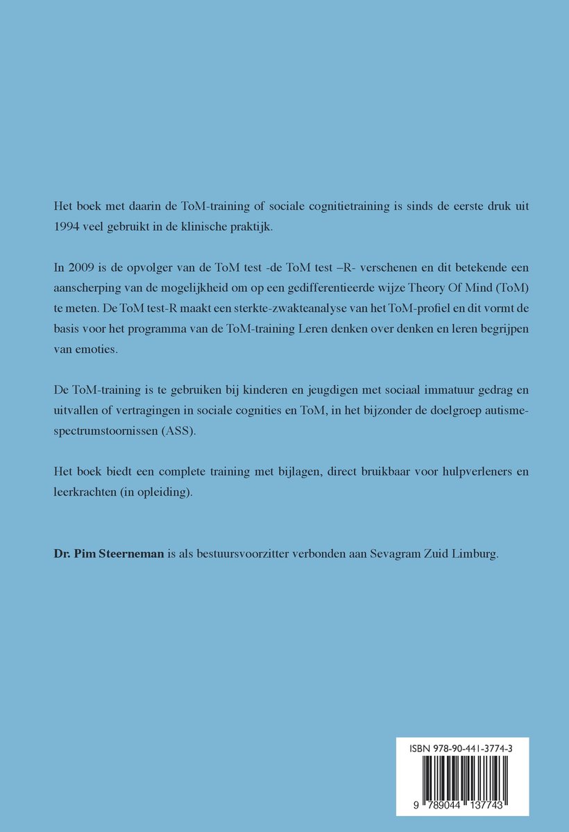 ToM Training: Leren denken over denken en leren begrijpen van emoties - back cover