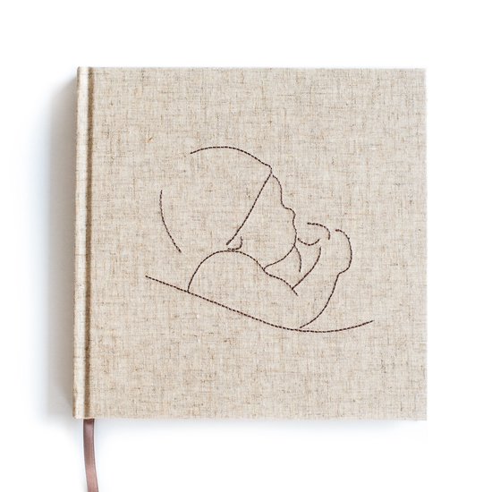 Leukigheidjes - Eerste jaar invulboek- Babyboek - linnen cover - stiksel