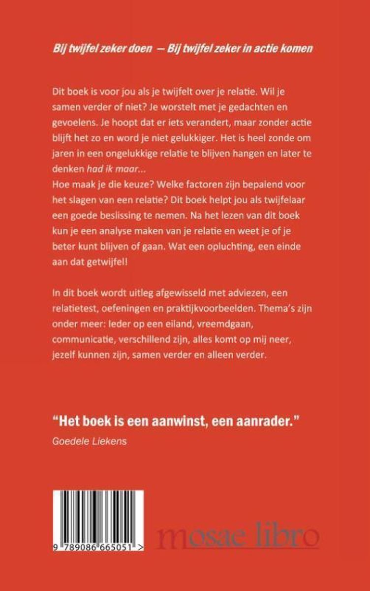 Bij twijfel zeker doen - back cover