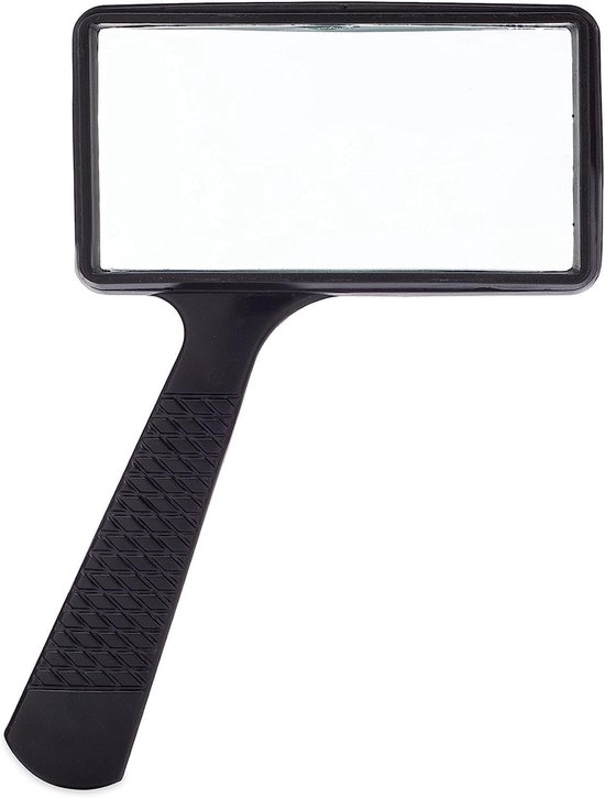 Leesups, 80 mm vergrootglas, 10 x vergroting, handloep voor