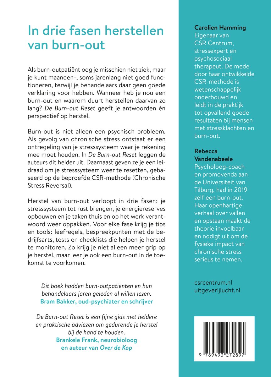 De burn-out reset - back cover