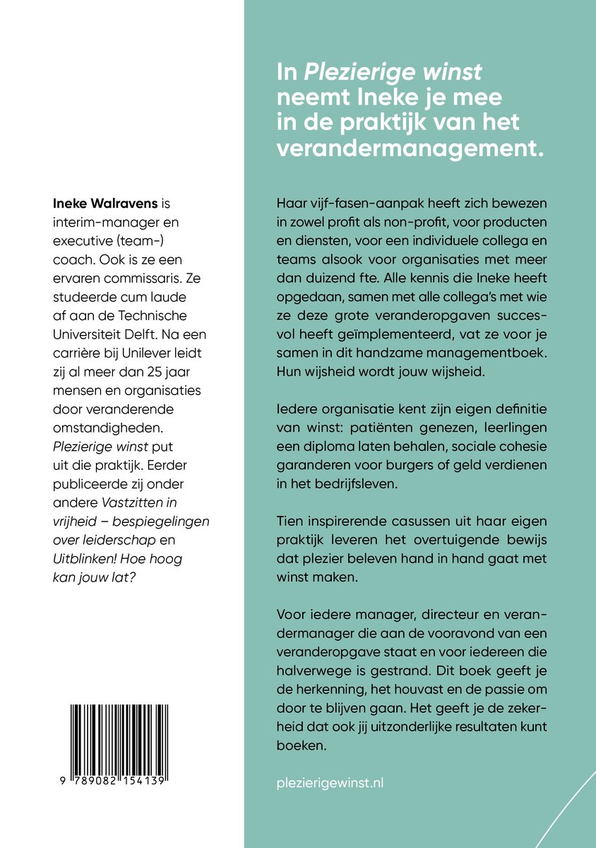 Plezierige winst - back cover
