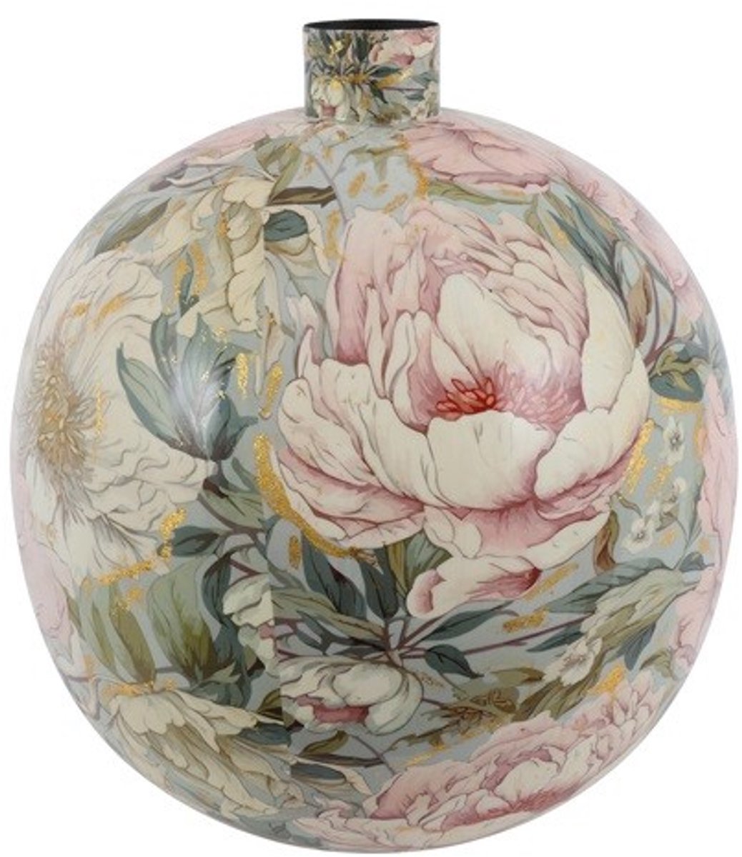 Countryfield Vaas Peony metaal L43B43H49CM roze/wit