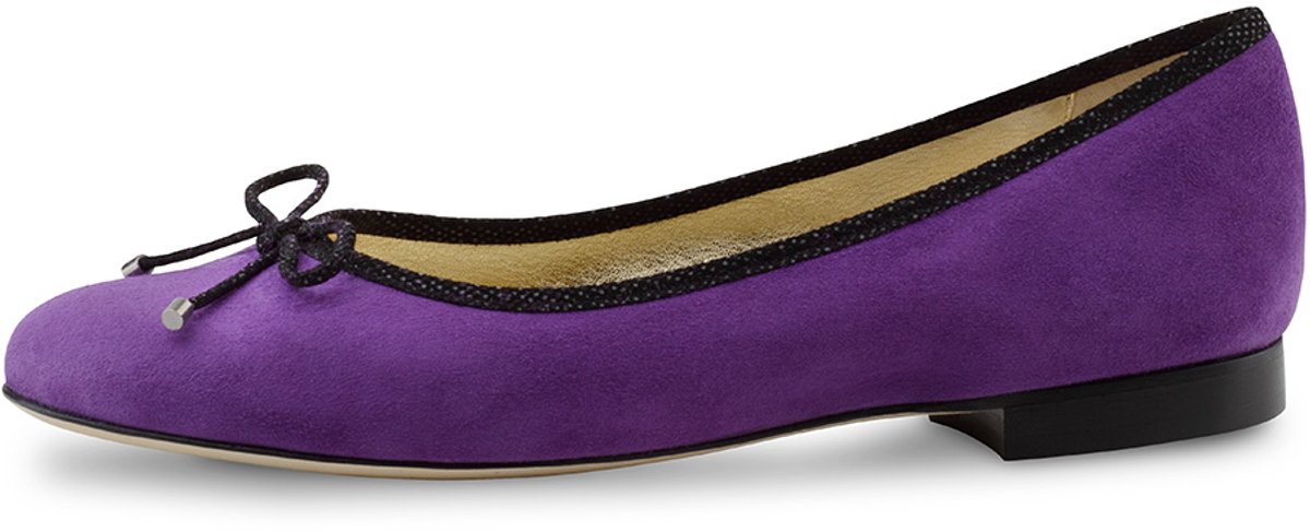 Werner Kern Andy Ballerina Schoenen voor Dames - Violet en Zwart - Suède - Lederen zool - Instappers - Ballerina's met Hakje - Werner Kern Ballerinas - Paars - 37