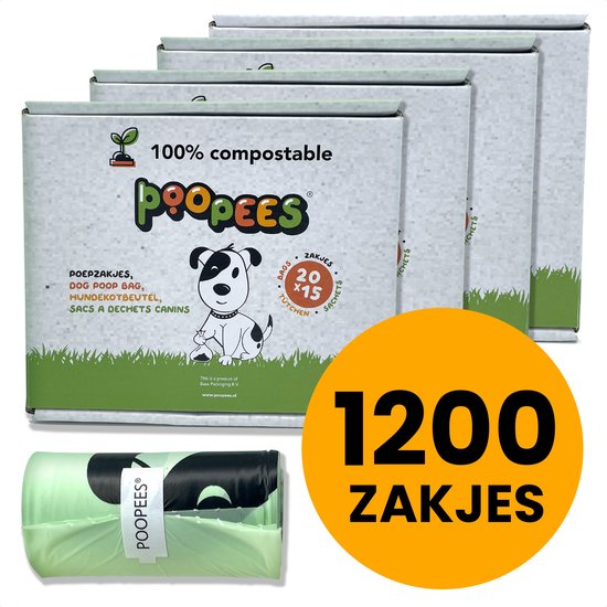 Lot de 1200 sacs Bio pour déjections canines PooPees