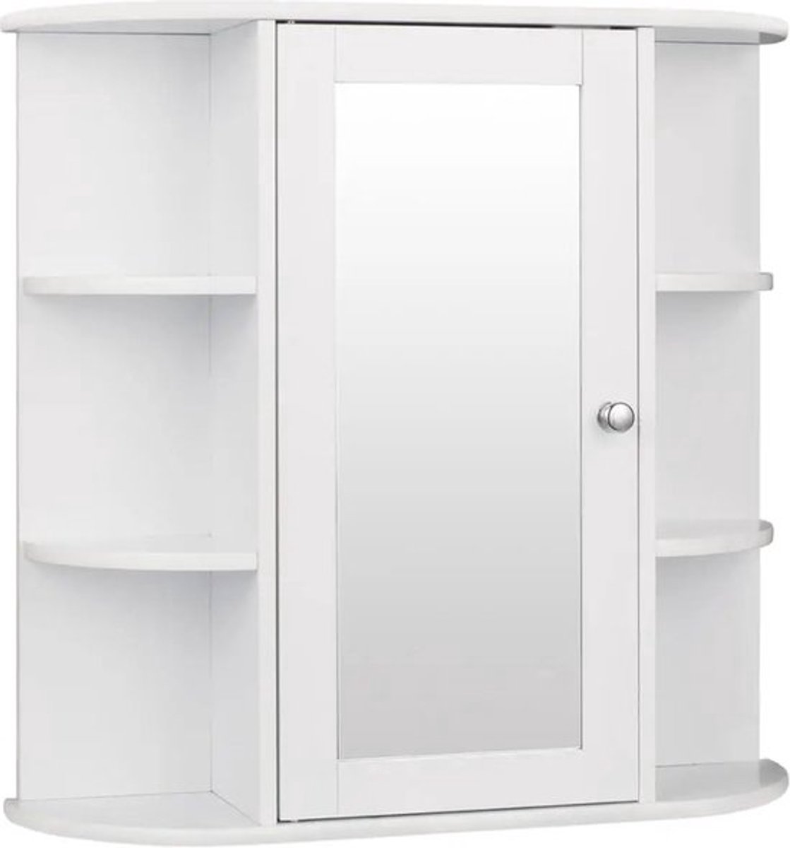 Gran Vida® - Badkamermeubel met Spiegel - Wandgemonteerd - Verstelbare Planken - Vochtbestendig MDF - Wit