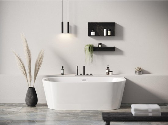 Looox Cool semi-vrijstaand ligbad - 170x80x57cm - Acryl wit glans
