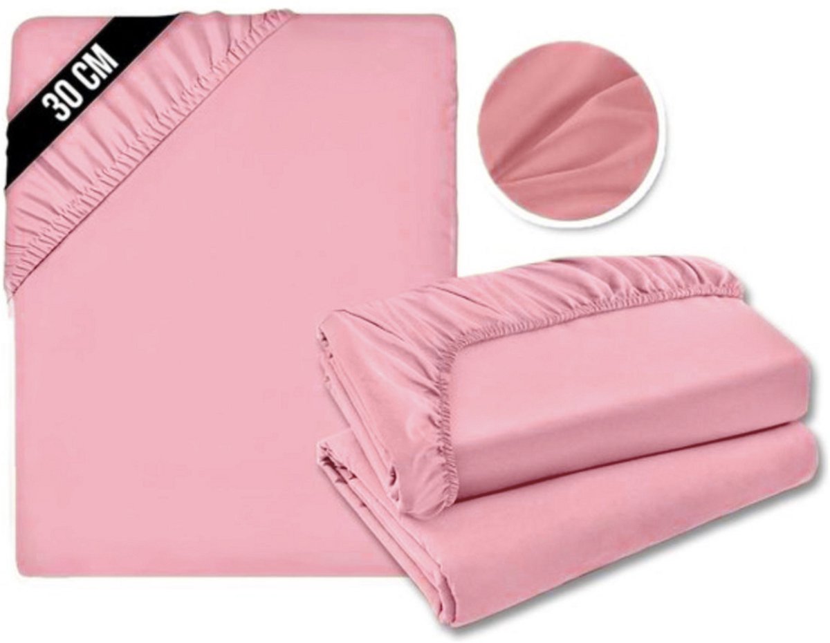 JMZR® Matrasovertrek 180x200 - Hoeslaken - Matrashoes - Super Zacht - Roze