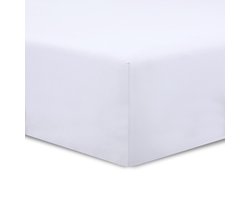 Vision Hoeslaken - Katoen - 180 x 200cm met ruime hoek van 30cm - Geschikt voor boxspring matras - Wit - 100% katoen