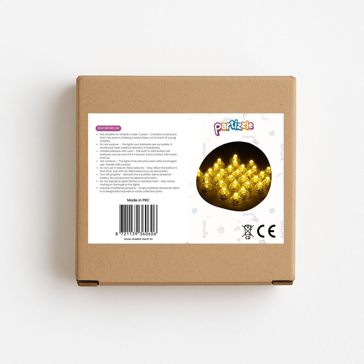 Partizzle 50x Mini LED Lampjes Verlichting - Kleine Party Lichtjes voor Ballonnen - Feestverlichting met Sfeerverlichting - Verjaardag, Bruiloft, Halloween, Kerst, Oud en nieuw en Festival - Ballon Lamp Decoratie - Warm Wit Licht — afbeelding 9