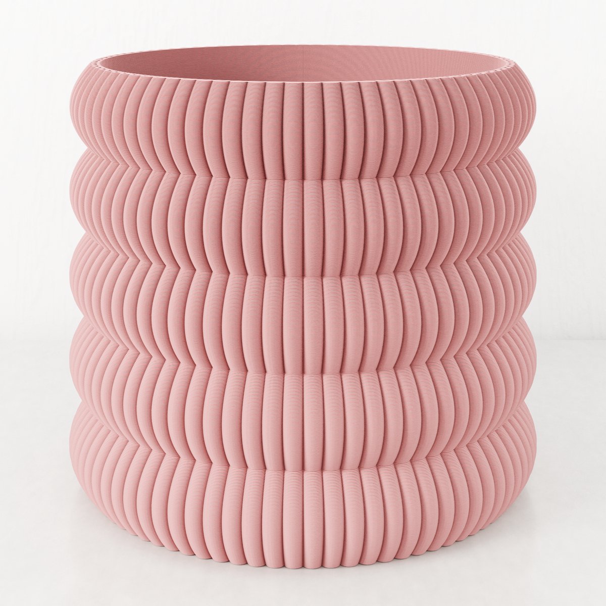 Fleuriek - Grote bloempot voor binnen - Roze plantenpot van bio plastic - Ø22 cm