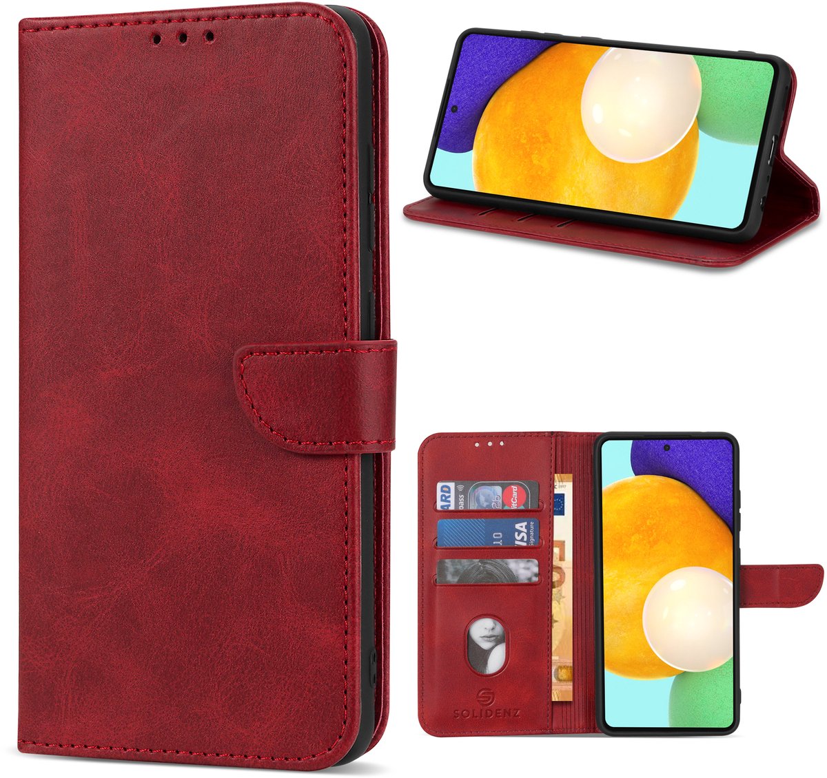 Multimedia & Accessoires PU Lederen Book Case Hoesje geschikt voor Samsung Galaxy A26 5G – Rood - Portemonnee – Met Stand – Kaarthouder – Pasjes Houder – Magneet Sluiting – Bookcase