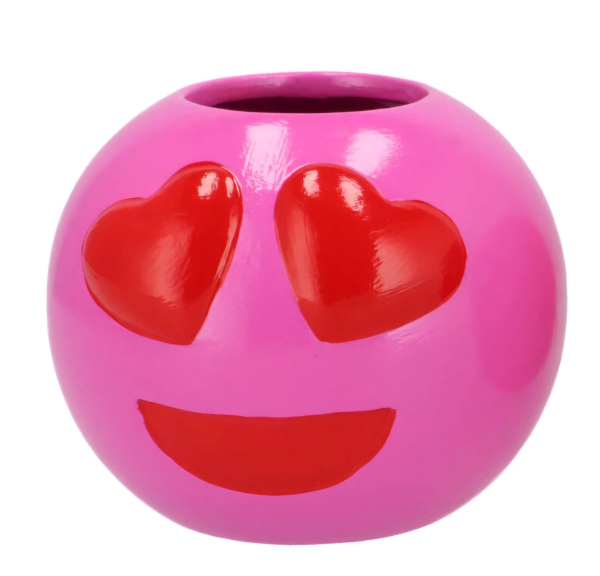 Smiley lovely pink/red vaas 15x15x12cm