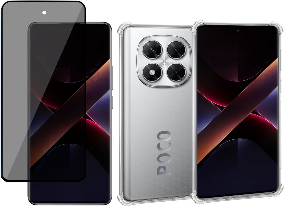 ChiGuard Hoesje & Privacy Screenprotector geschikt voor Poco X7 – Privé - Gehard Glas Cover