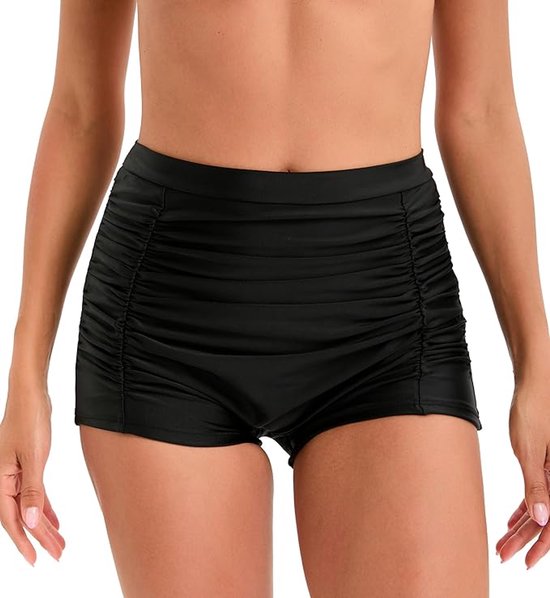 Short de bain taille haute pour femme, maillot de Maillots de bain , Bas de bikini taille haute, gainant le ventre