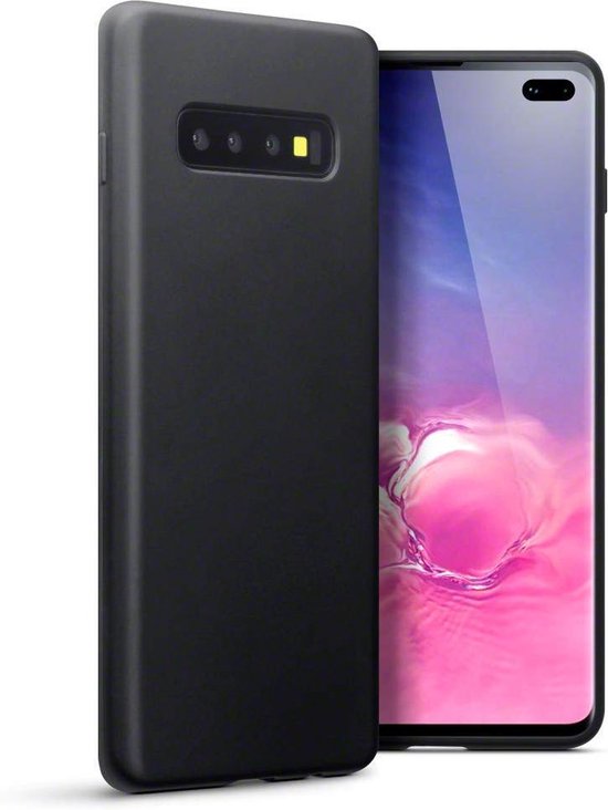 Overleg moederlijk dikte Samsung Galaxy S10 hoesje - gel case - mat zwart - GSM Hoesje -  Telefoonhoesje... | bol.com