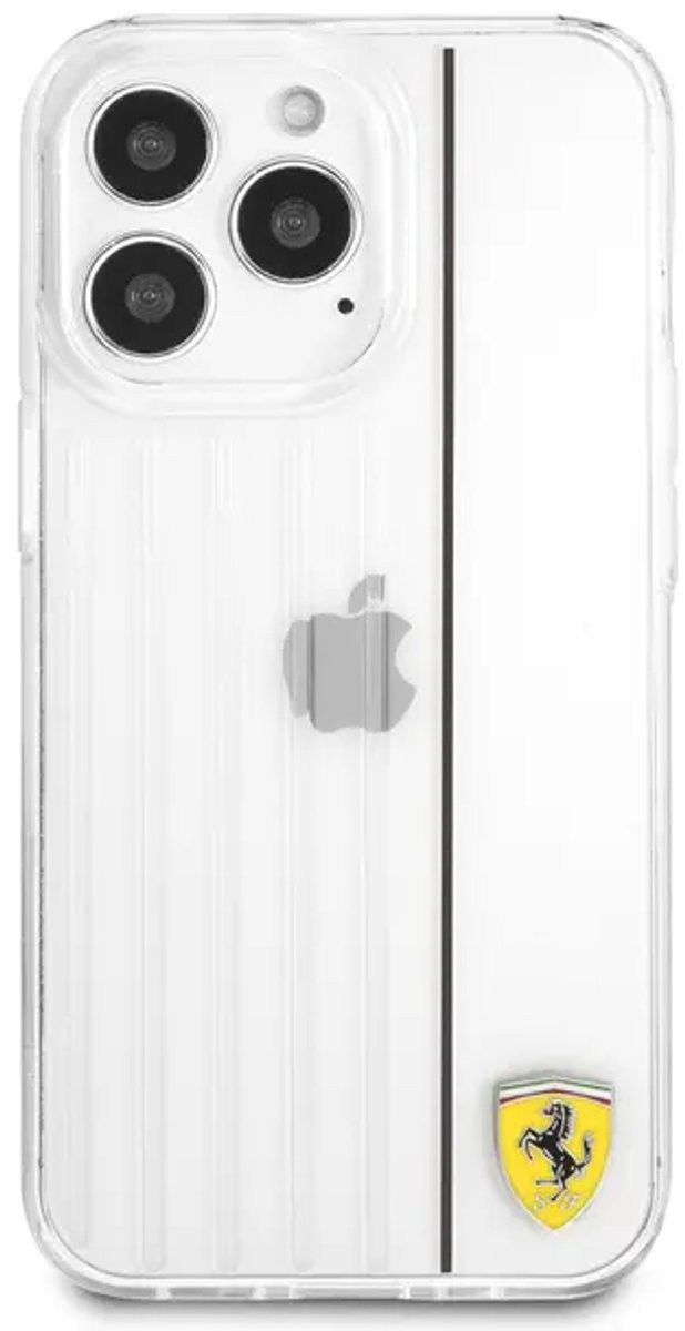 Ferrari 3D Stripes Black Line Back Case - Geschikt voor Apple iPhone 13 Pro (6.1") - Zwart