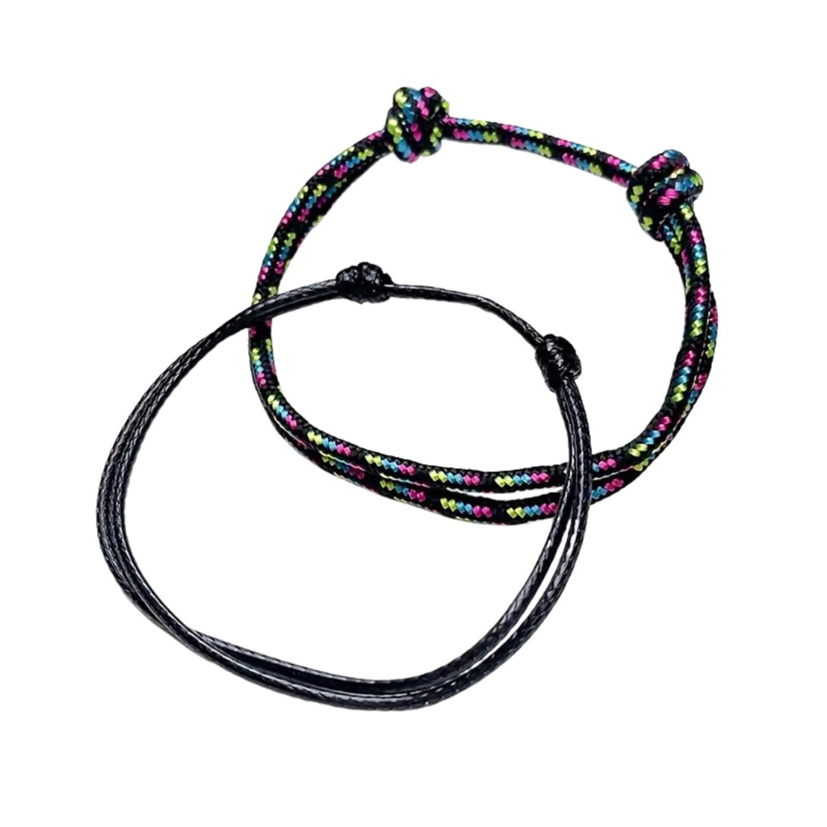 Livano Armband - Staal - Nep Zilver - Dames - 2 St - Zwart
