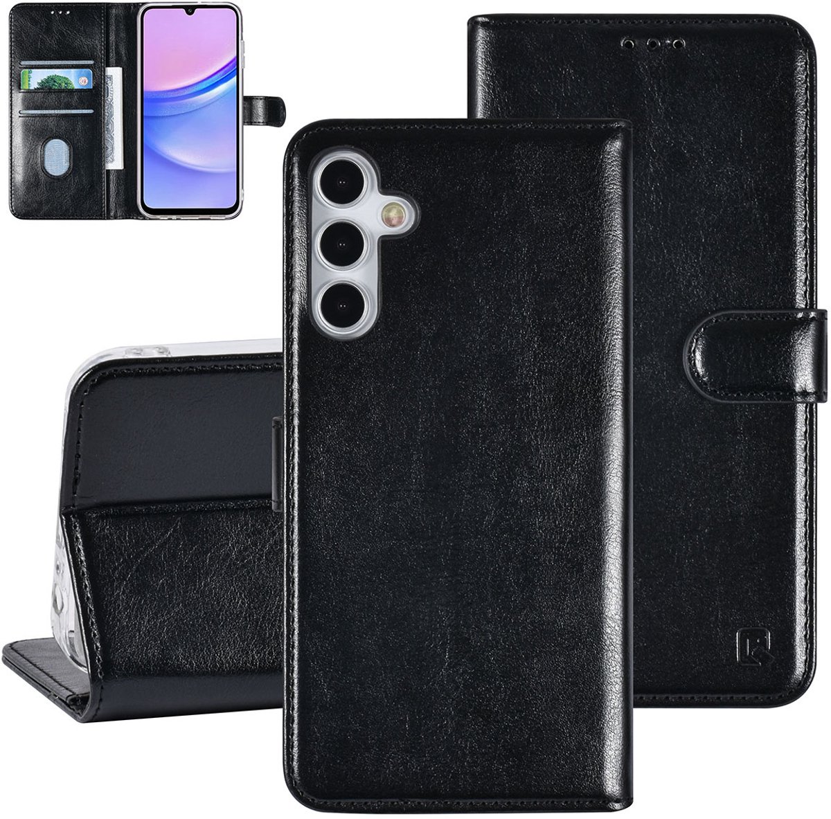 UNIQ Accessory Galaxy A15 5G Book Case hoesje Pasjeshouder - Zwart