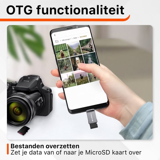 2-in-1 XQD/SD Kaartlezer - USB-C - 5 Gbps - Leest XQD 2.0 En SD Tot 128GB - Plug & Play - Voor Sony En Lexar Kaarten